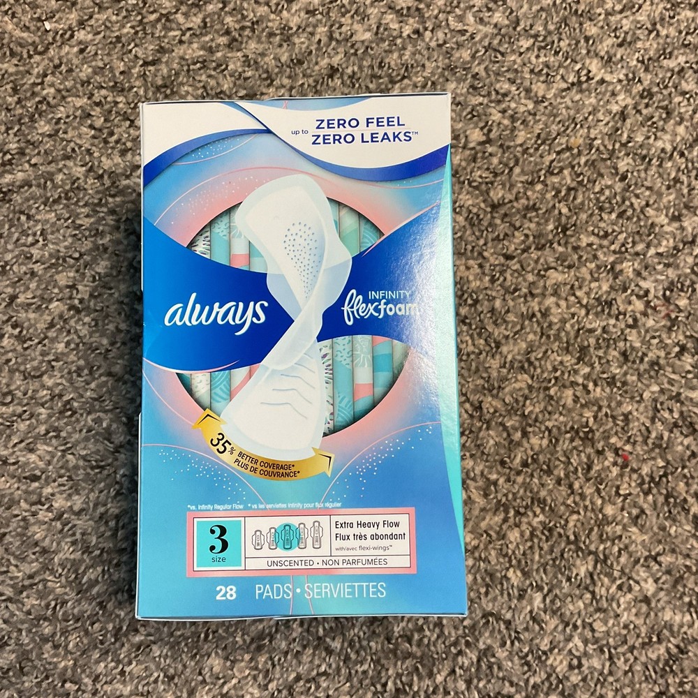 ALWAYS Infinity, Size 3, Extra Heavy Flow, Unscented, 28 Pads