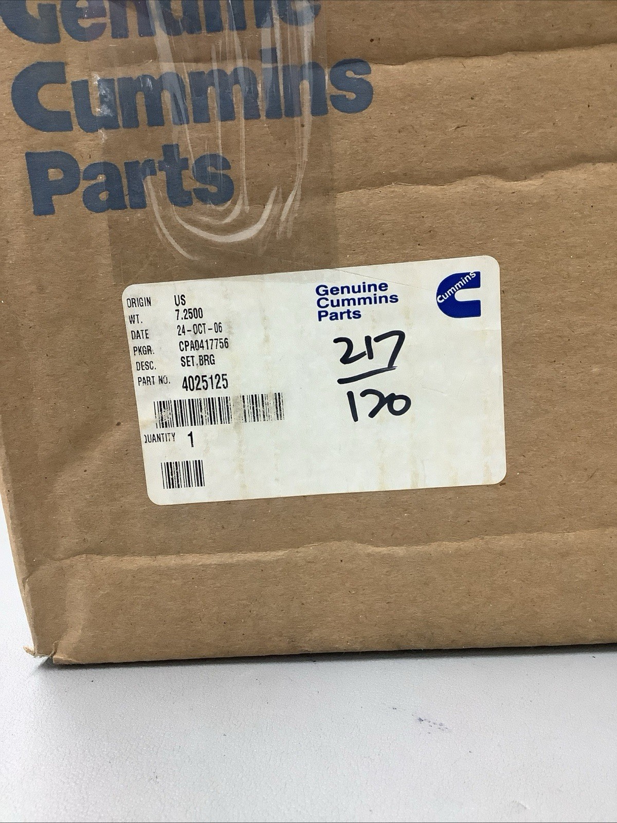 Genuine Cummins 4025125 Main Bearing Set for Non-Cert 11L M11 Engines (r86)