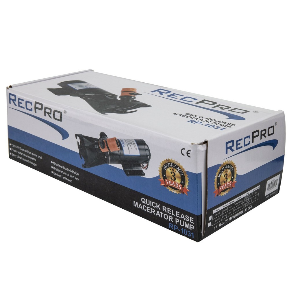 RecPro RV 12V Portable Macerator Pump - Quick Release - Waste Water Processor