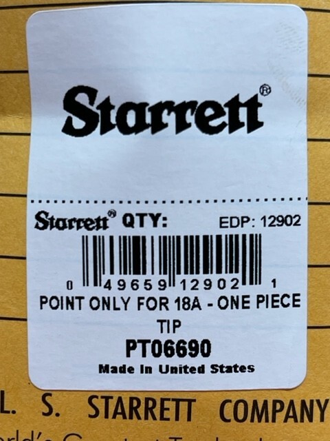 Starrett PT06690 Replacement Point for 18A Automatic Center Punch