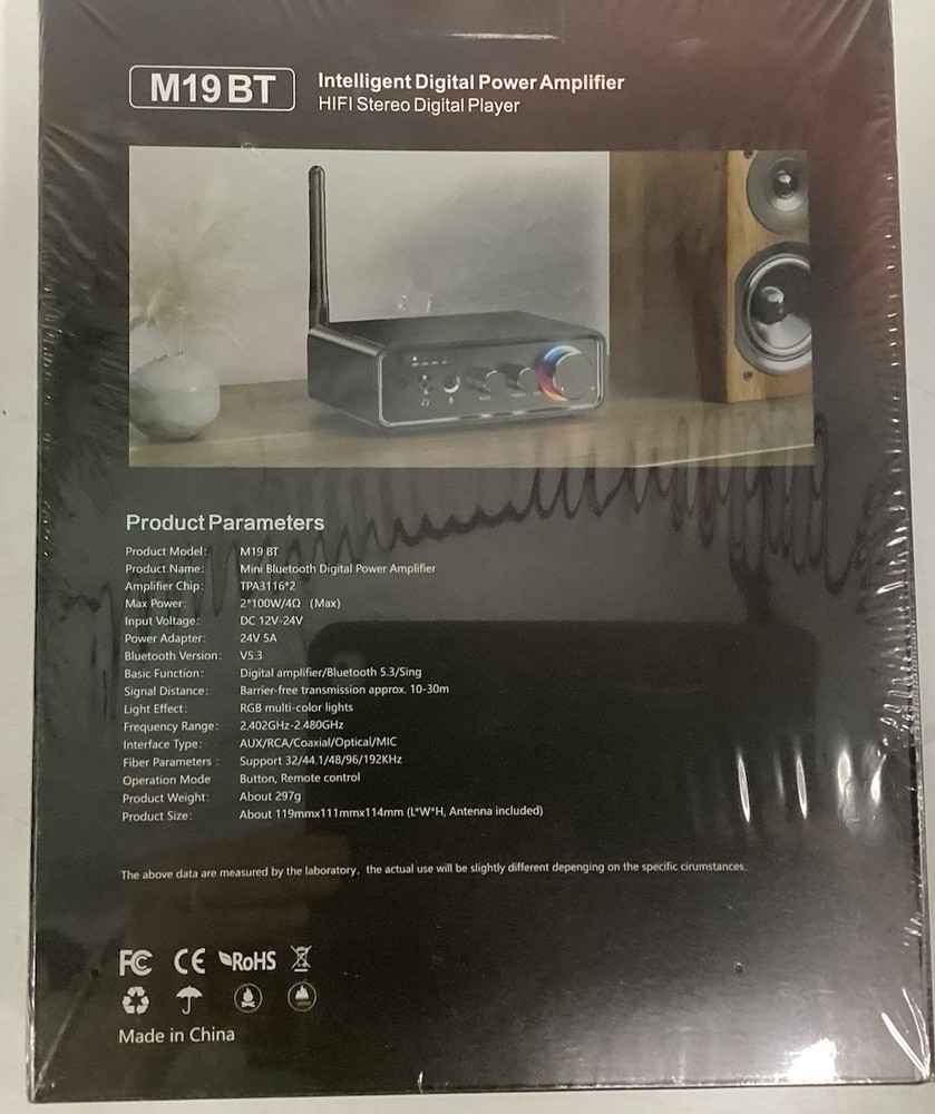 Intelligent Mini Bluetooth Digital Power Amplifier M19 BT