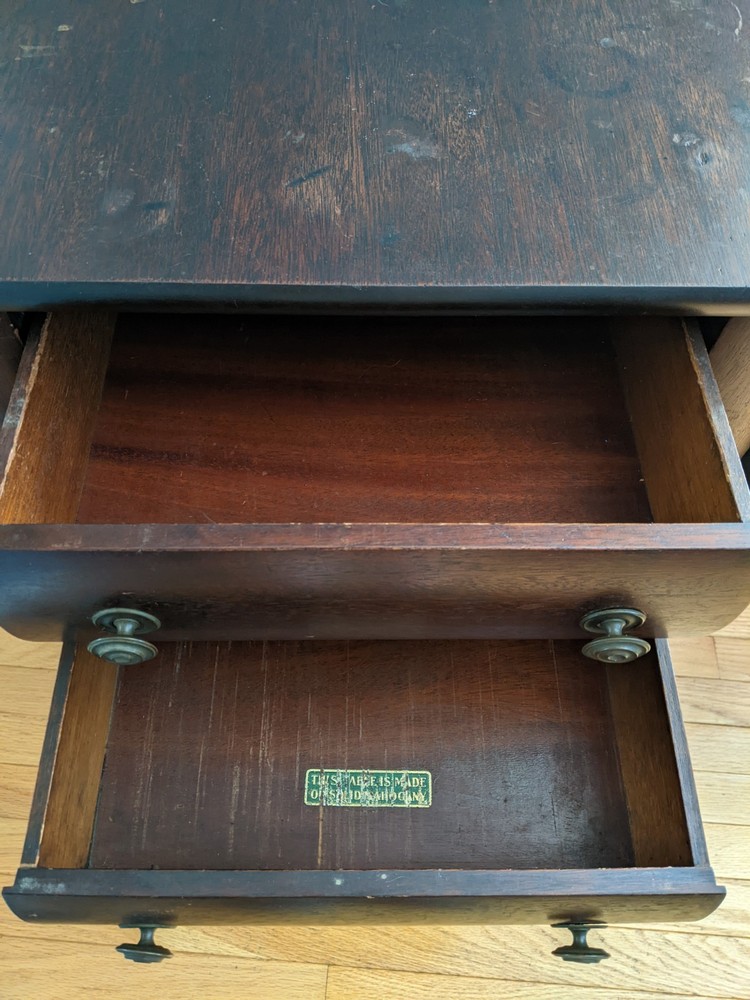 RARE Antique Solid Mahogany Imperial Grand Rapids Folding Side Table Drop Leaf
