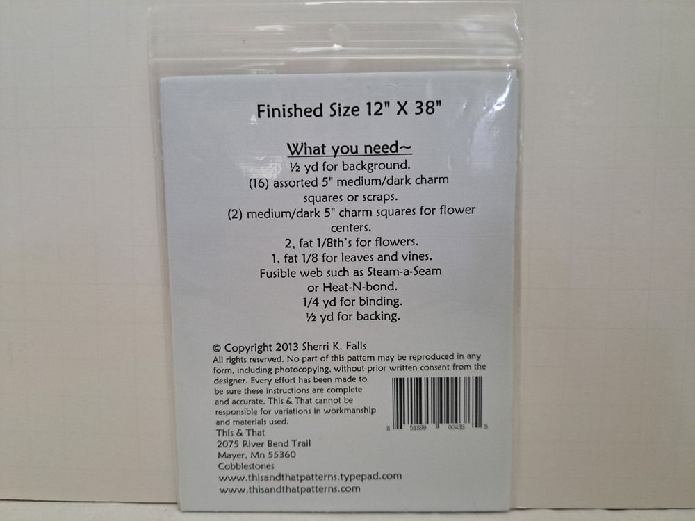 This & That Quilt Pattern - Cobblestones (12" x 38") #250