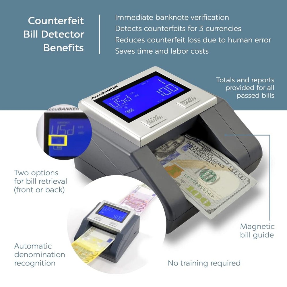 AccuBANKER D585 Multi-Scanix Counterfeit Currency Detector, Multi-Orientation...