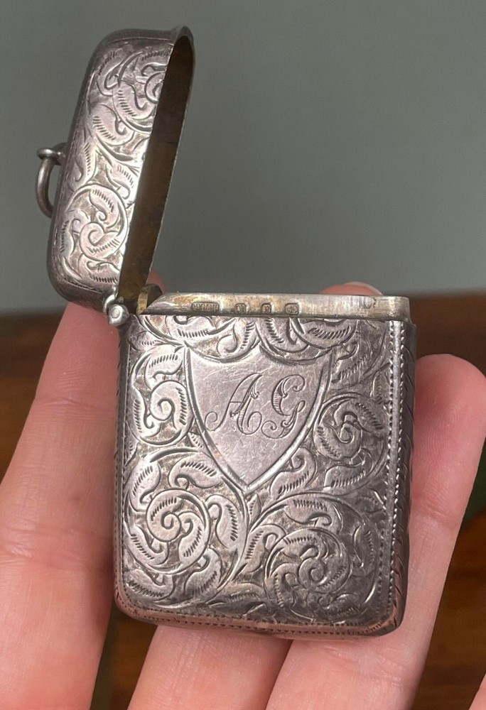 Solid Silver Vesta Box Match Safe William Henry Johnson