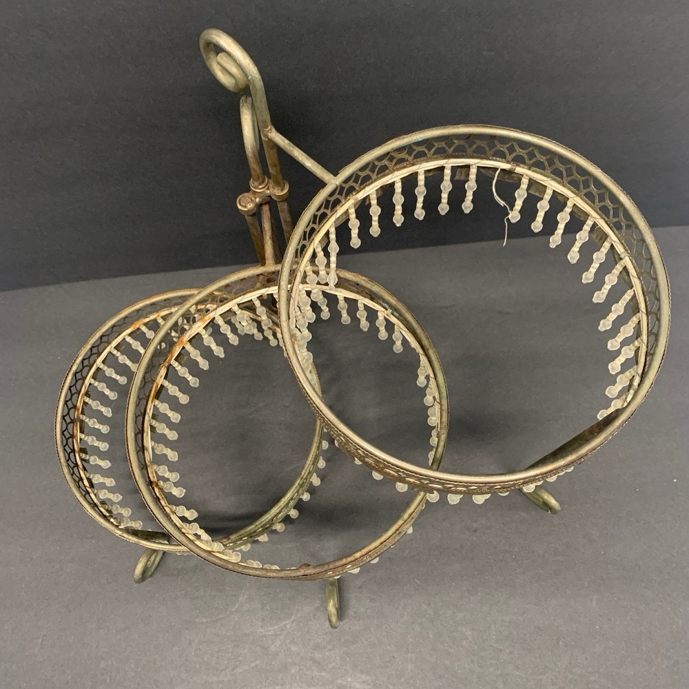 Davco Silver Ltd. Three Tier Beaded Dessert Platform * Repaire Project *