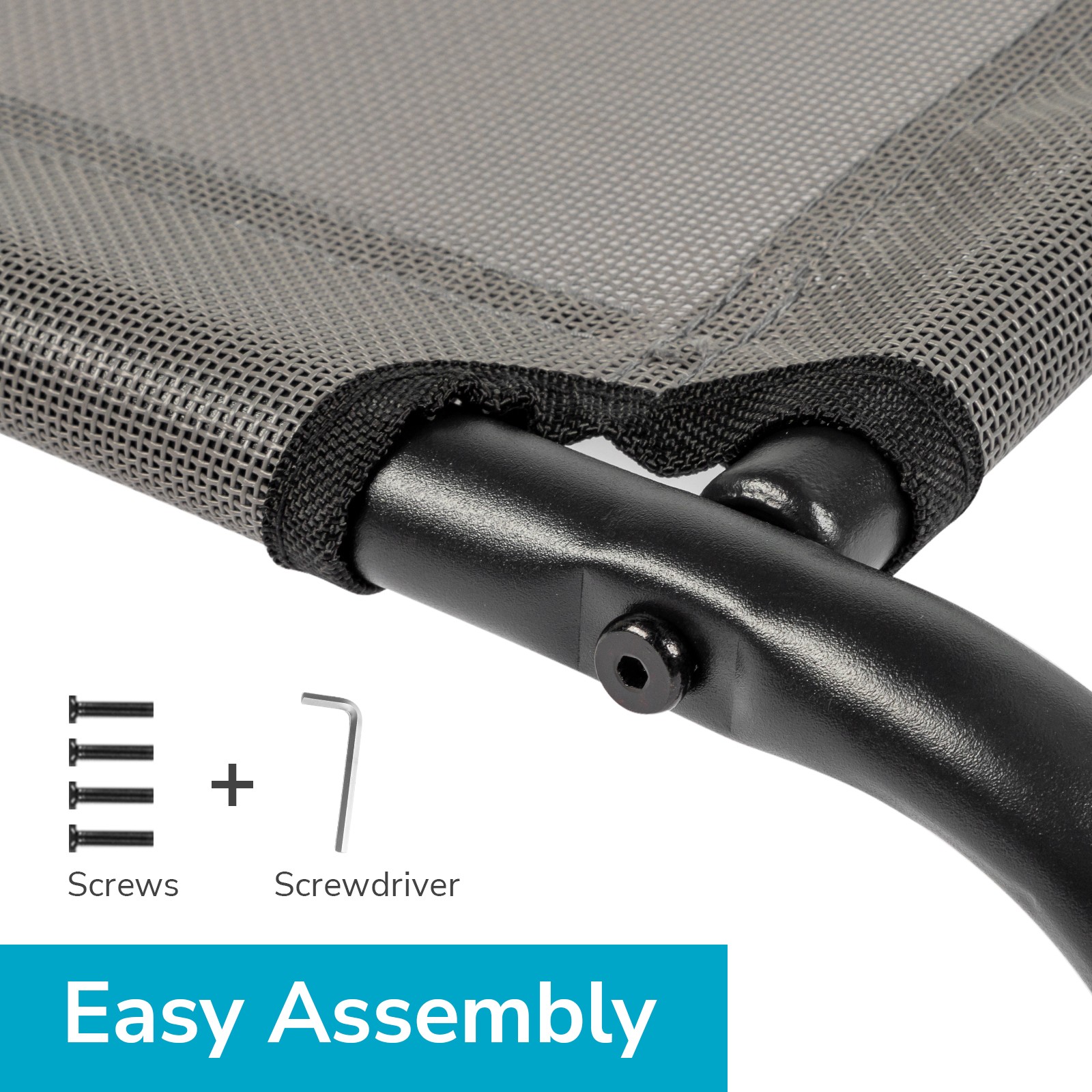 50" Chewproof Elevated Dog Bed Sleep Outdoor Raised Pet Cot Durable Steel Frame