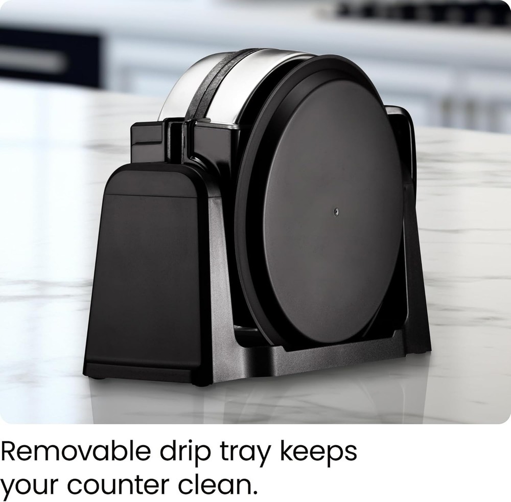 Space Saving Waffle Maker, Locking Lid, Stainless Steel