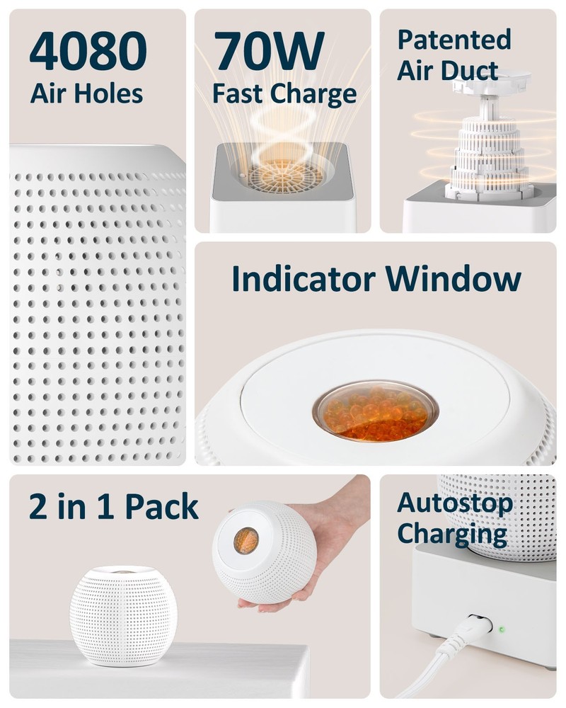 wisedry Small Desktop Spherical Dehumidifier