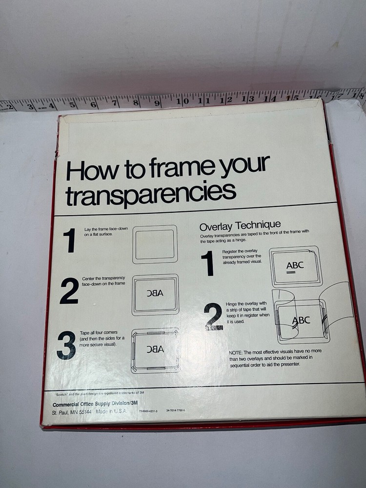Scotch 3M 512 Paperboard Transparency Mounting Frames & Storage Box - 35 Frames!