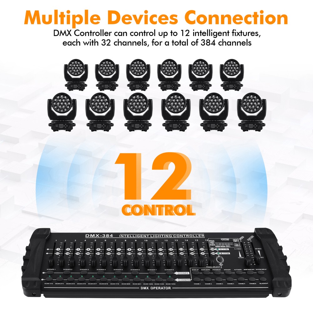 DMX 512 384 Channels Operator Console Controller For Stage Lighting DJ Party