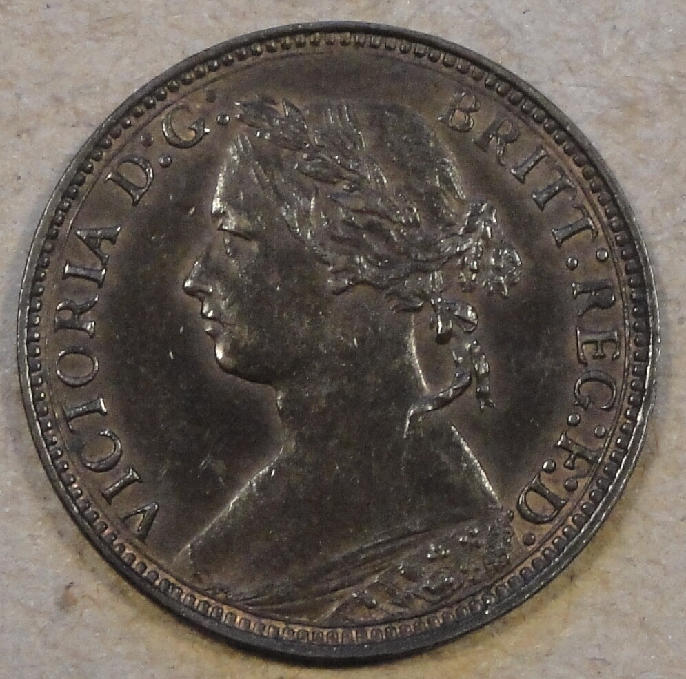 Great Britain 1875-H Farthing Borderline UNC