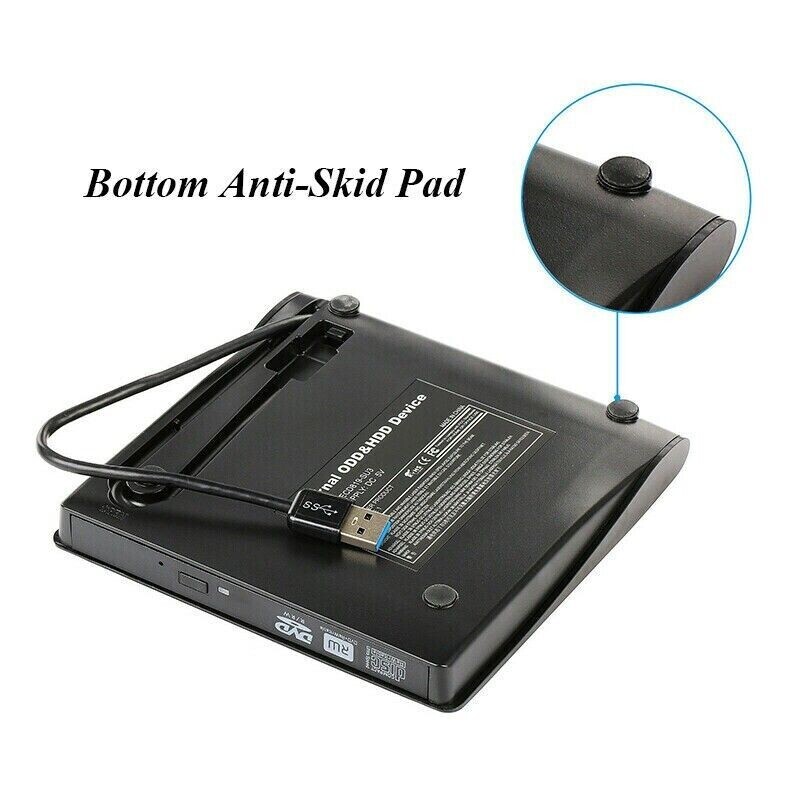 Slim External CD DVD RW Drive USB 3.0 Burner Writer Hard Disk Reader Player PC