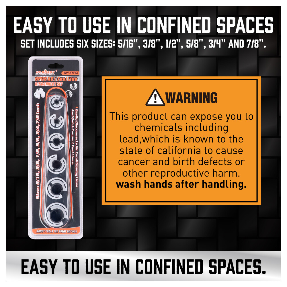 6pc Quick Disconnect Tool Set AC Fuel Line Transmission Parts GM Ford Chrysler