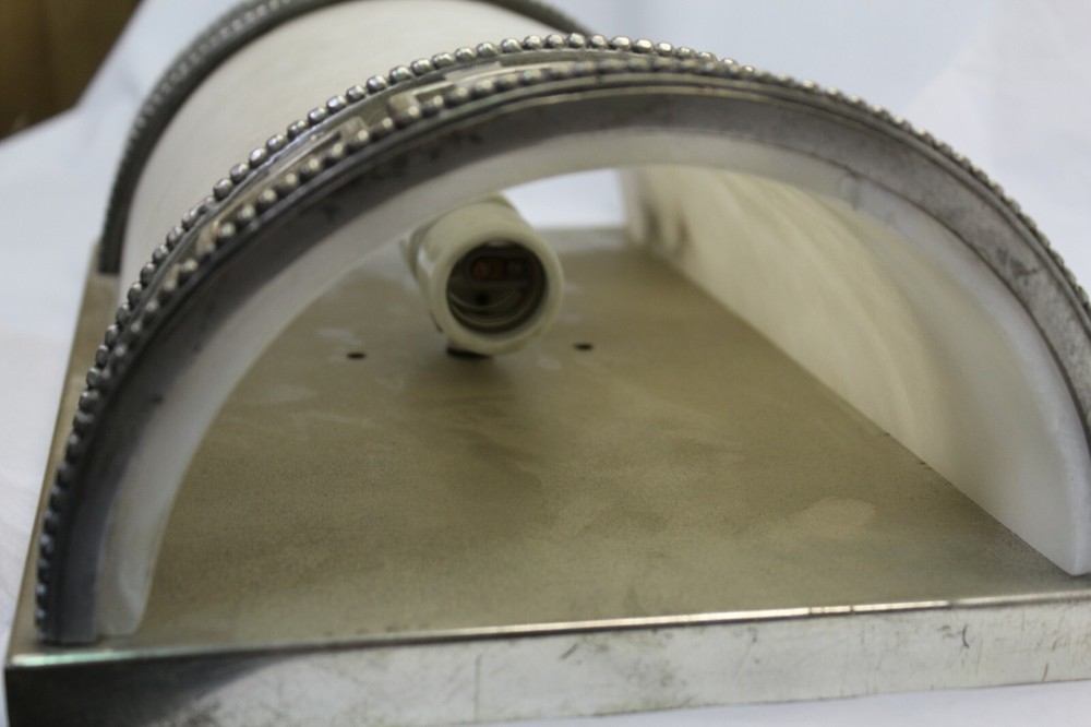 Art Deco Sconces ,Large Size , Real Alabaster , Silvered Bronze frames the Pair