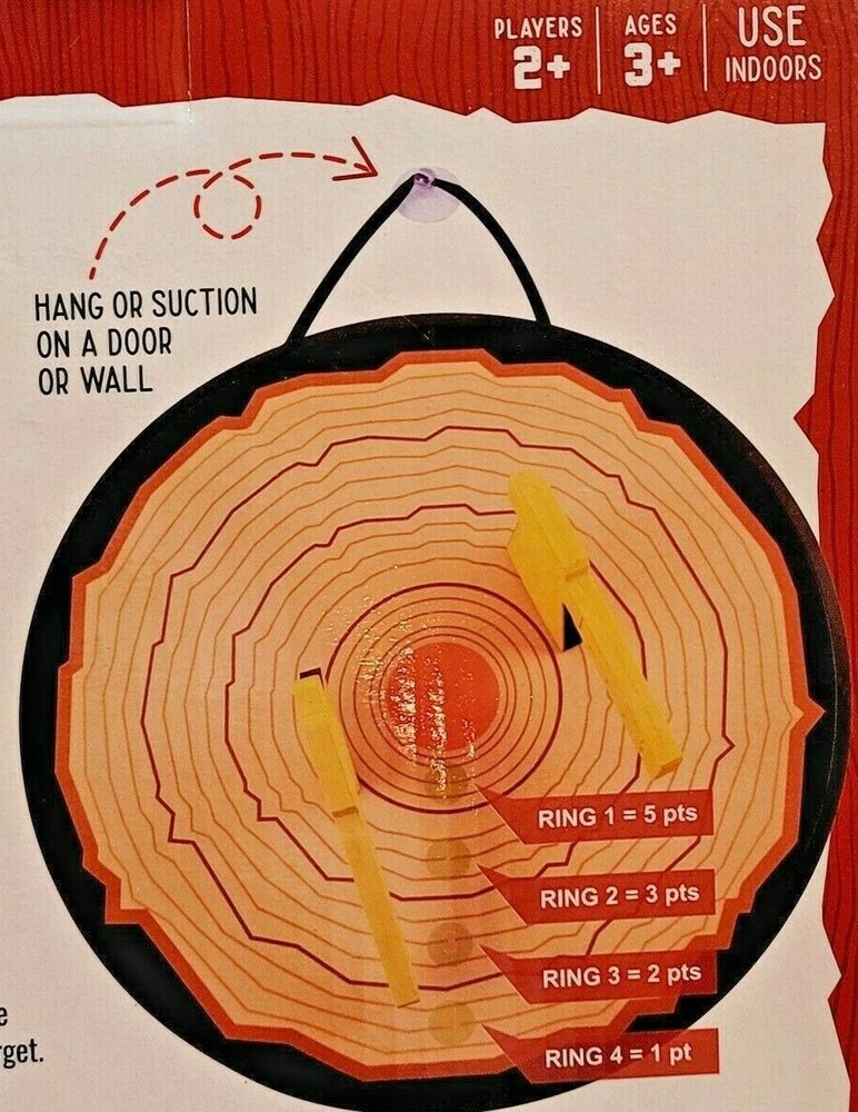 Foam Axe Throwing Toss Indoor Game Includes 2 Lightweight Axes & Target Tomahawk