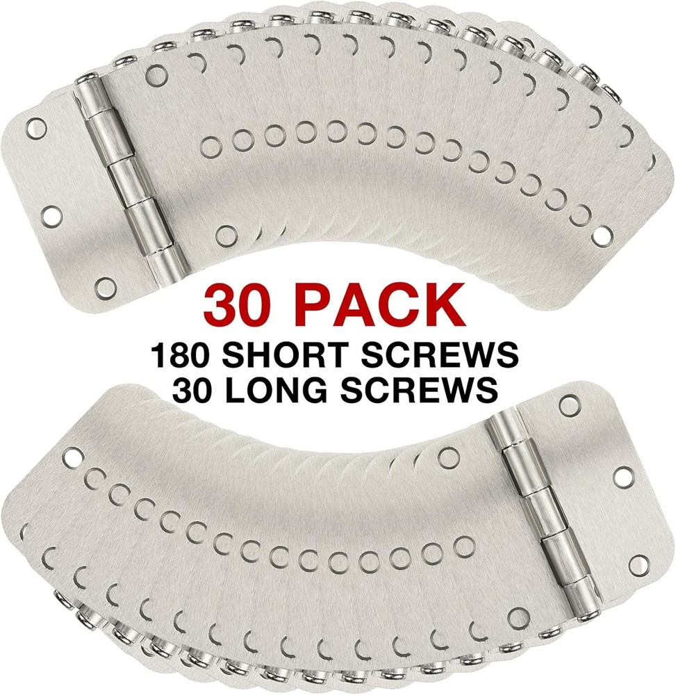 Silver Brushed Nickel Interior Hinges 3.5 Inch 30 Pack