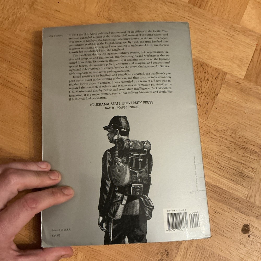 Handbook On Japanese Military Forces Reference Book