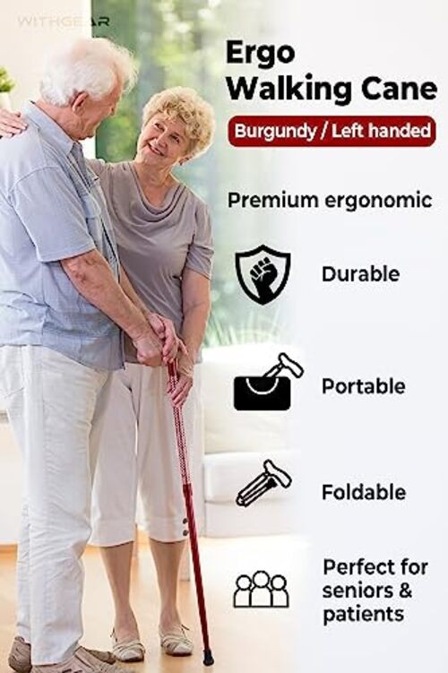 Ergonomic Walking Cane for Men & Women – Foldable & Adjustable Walking Stick