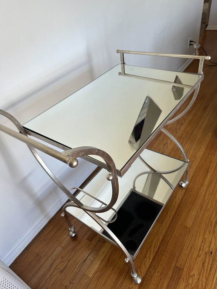 Silver and Mirror Bar Cart