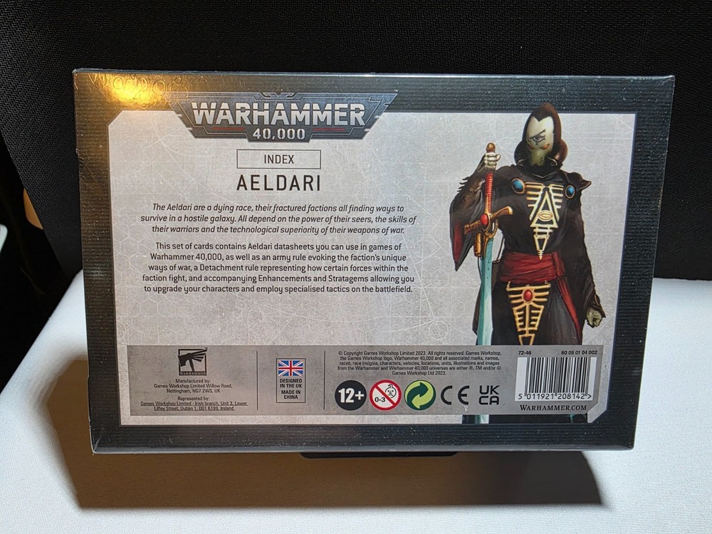 Warhammer 40k Eldar Aeldari 10th edition Index Cards. OOP, Sealed.