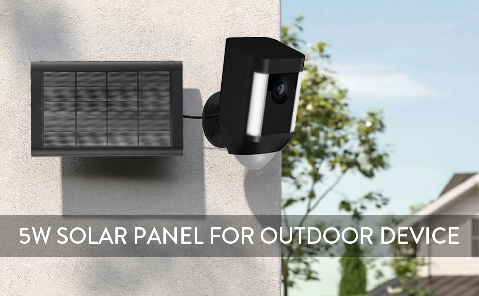 Ring Solar Panel2nd Generation, 5W Ring Solar Panel Charger with Mount for St...