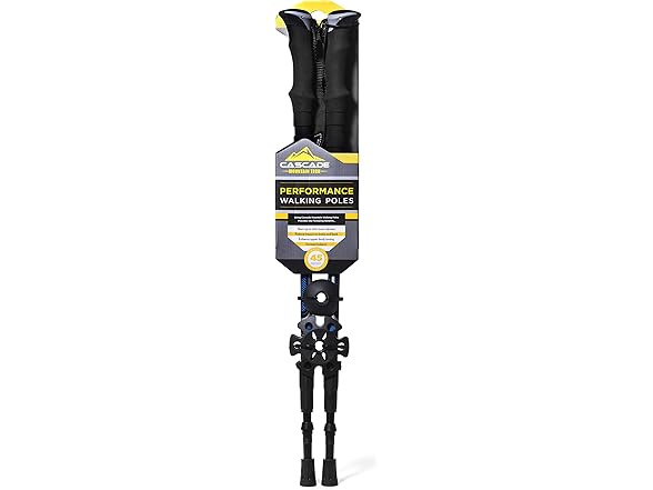 Cascade Mountain Tech Trekking Poles, Twist Blue EVA Adjustable Height