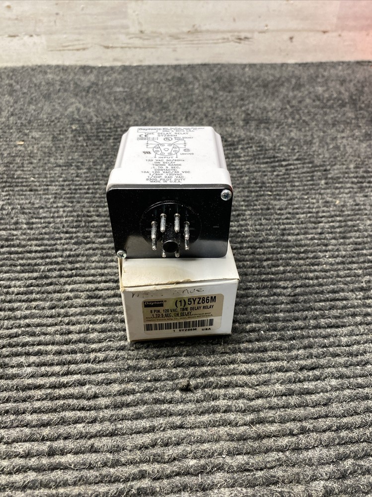 NEW DAYTON 5YZ86M TIMER TIME DELAY RELAY .1SEC-5 SEC