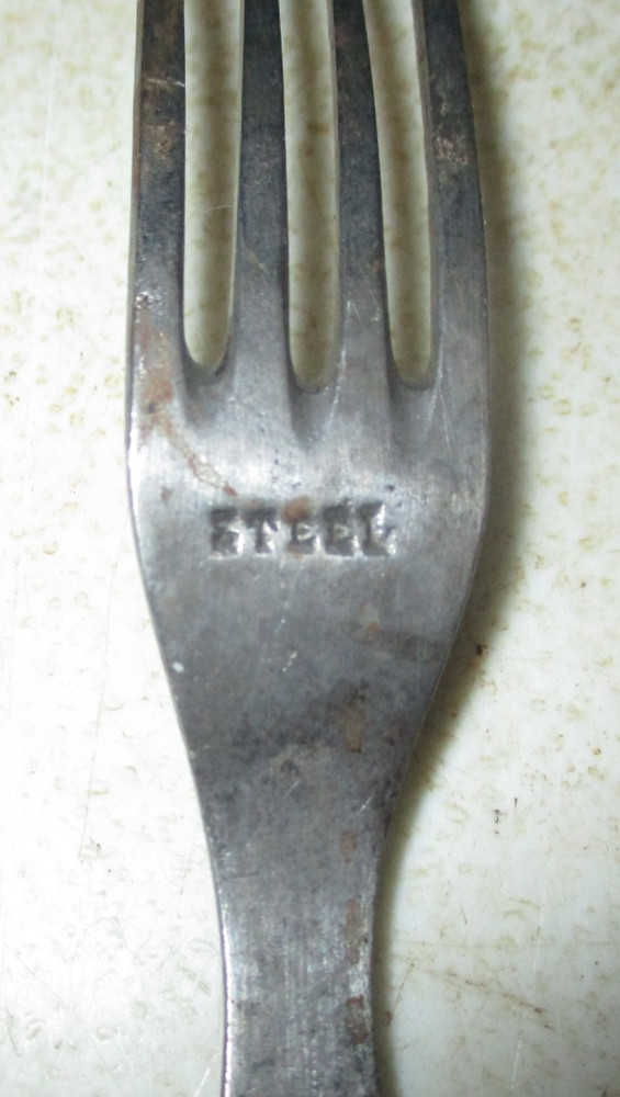 3 SETS ANTIQUE KNIFE & FORK BONE HANDLED FLATWARE