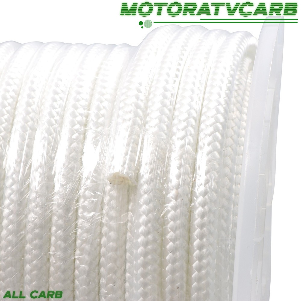 ALL-CARB 5/16" × 100' White Nylon Rope Solid Braided Strong Durable Weatherproof