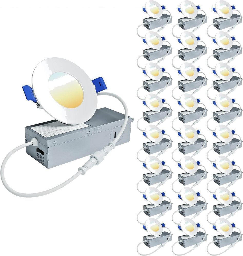 Ensenior 24 Pack 6 Inch LED Recessed Ceiling Light with Night Light, Dimmable...