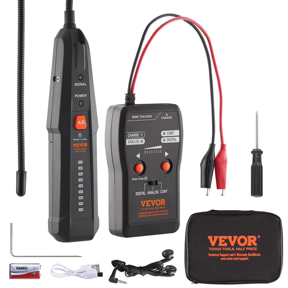 VEVOR Underground Cable Locator 6.5 FT Max. Detection Depth Wire Break Detector