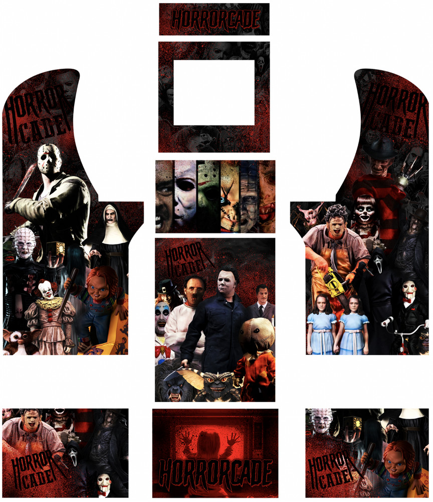 Horrorcade Custom Arcade 1Up Custom Graphic Kit