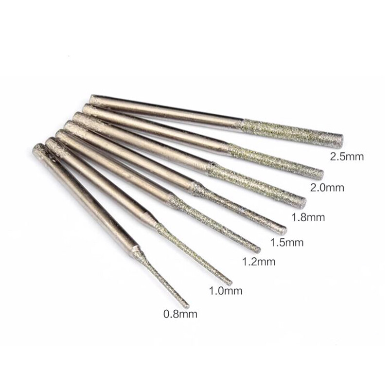 0.8-2.5mm Diamond Coated Tipped Drill Bits for Tile Jewellery Glass 2.35mm Shank