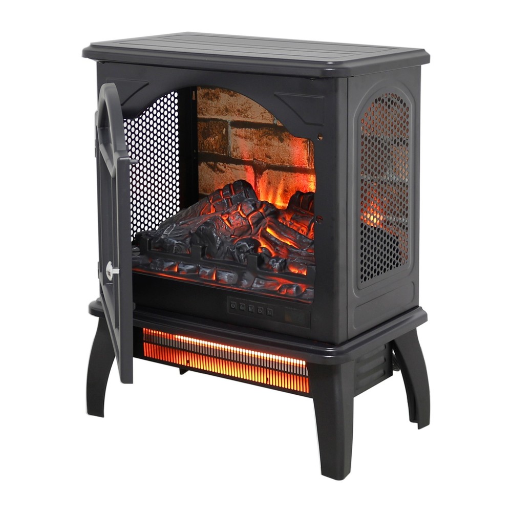 18" 3D Flame Electric Fireplace Insert Heater w/ Realistic Flame&Remote Control