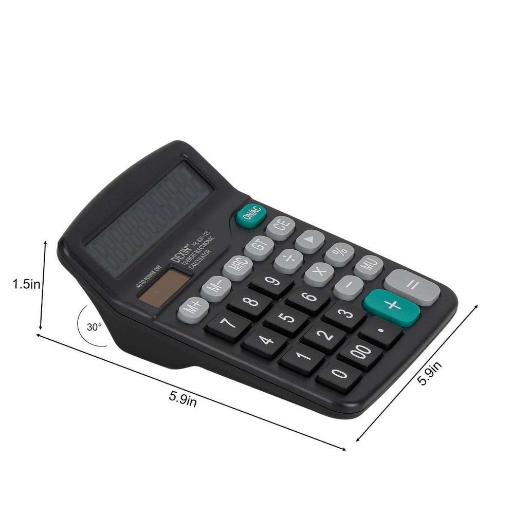 Desktop Calculator 12 Digit Display Battery Solar Basic Big Button Business Home