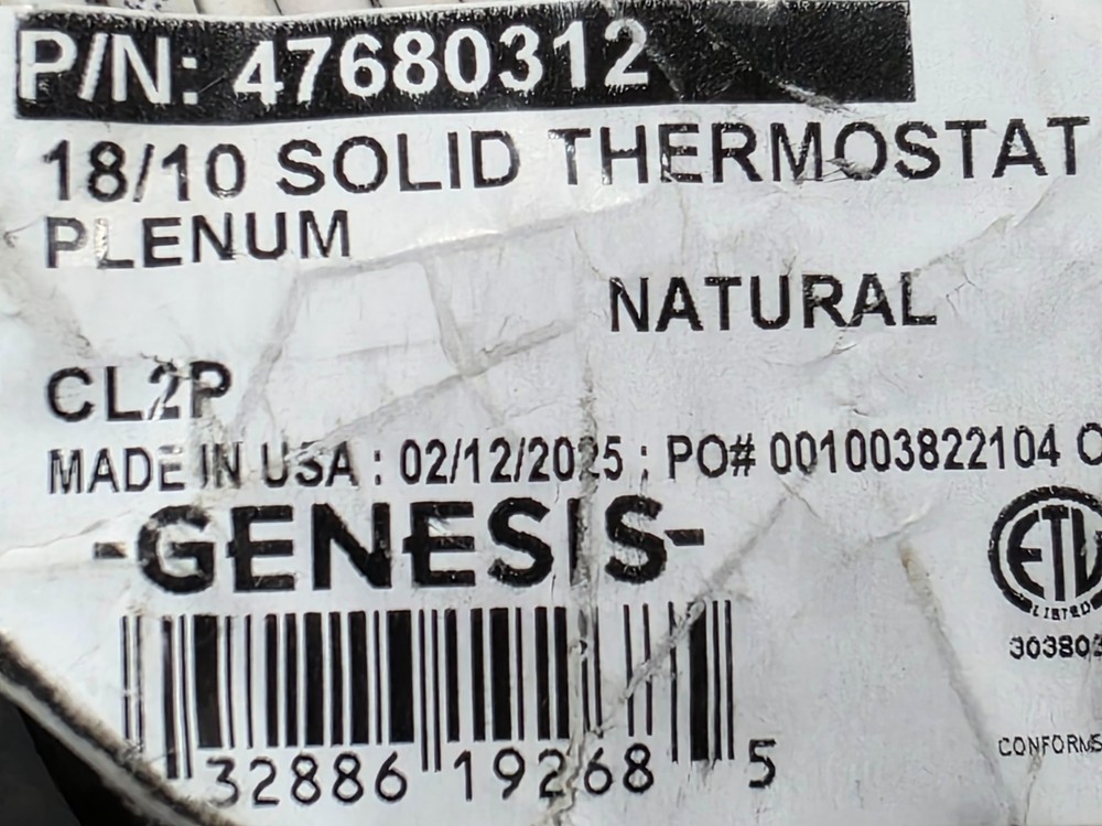 Honeywell Genesis 4768 18/10C Solid Plenum Thermostat Tstat Cable White /25ft