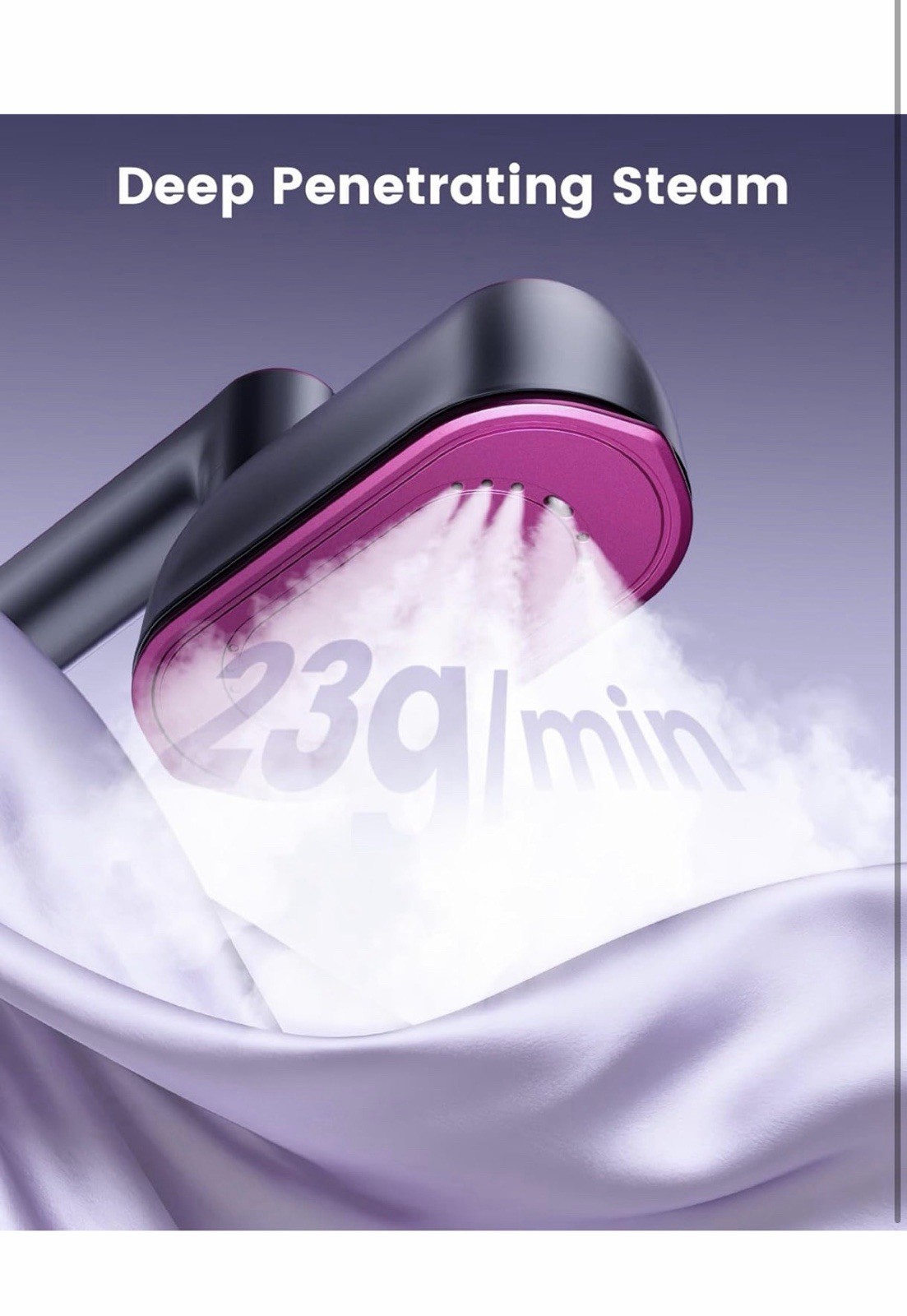 Jack and Rose Travel Steamer Iron Clothes Portable Handheld 1200W Fast Heat