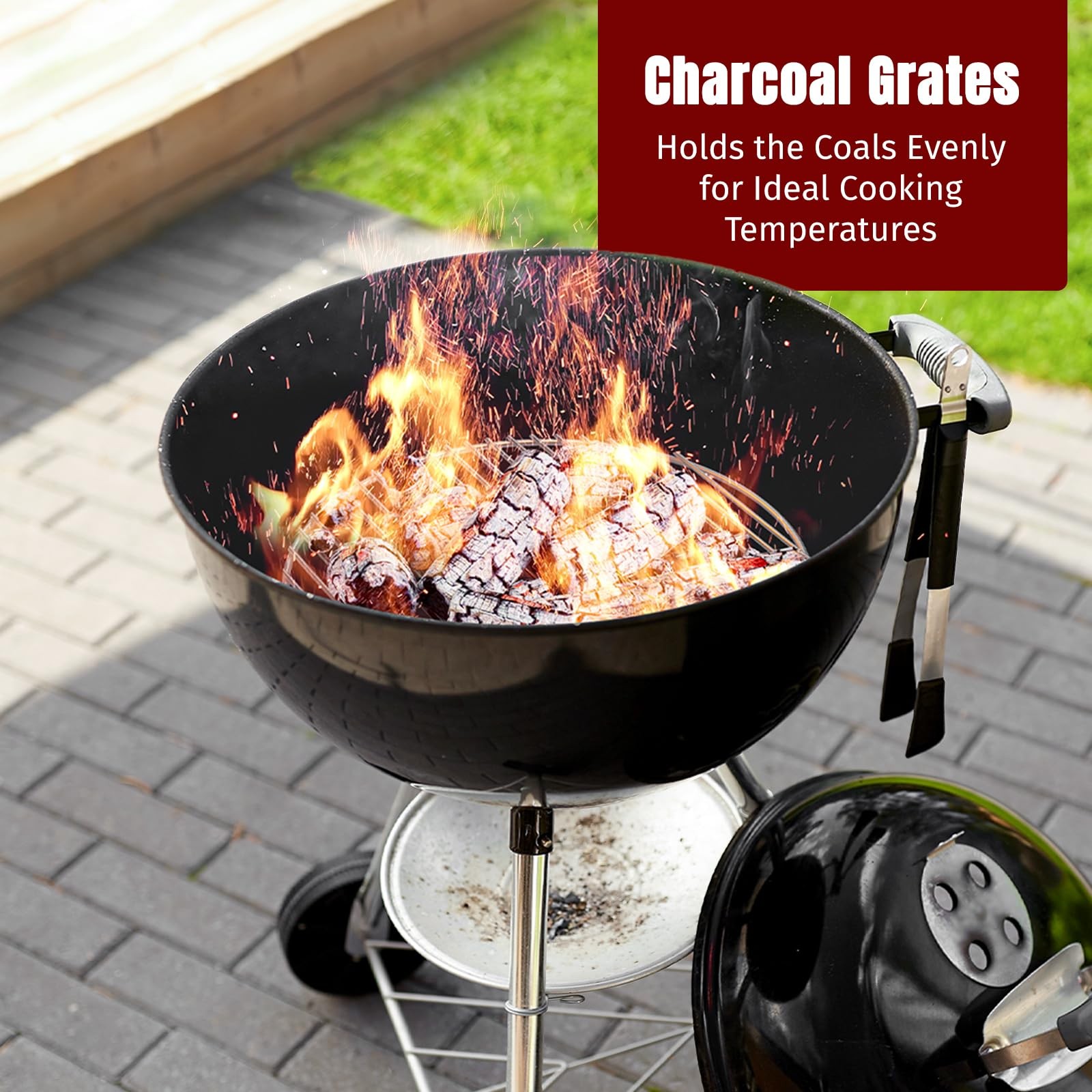 #7441 17" Charcoal Grate Plated Steel Grill Grate for Weber 22" Grills