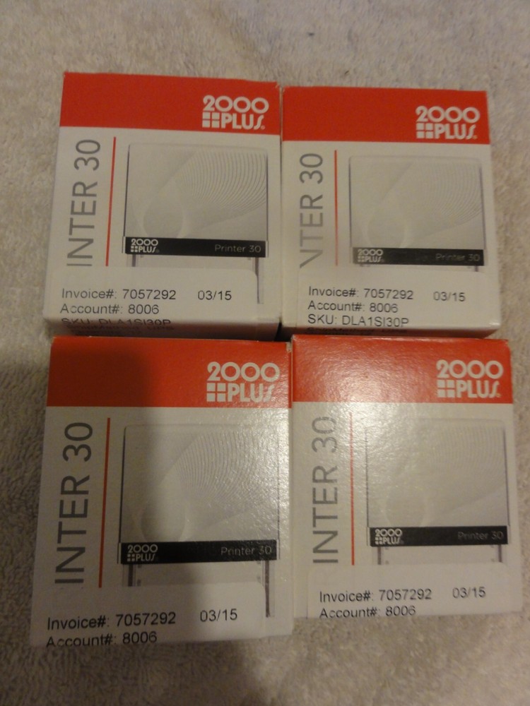 Lot - 4 -2000 Plus Printer 30 Self-Inking Printer Impression 3/4" x 1  7/8'  NEW