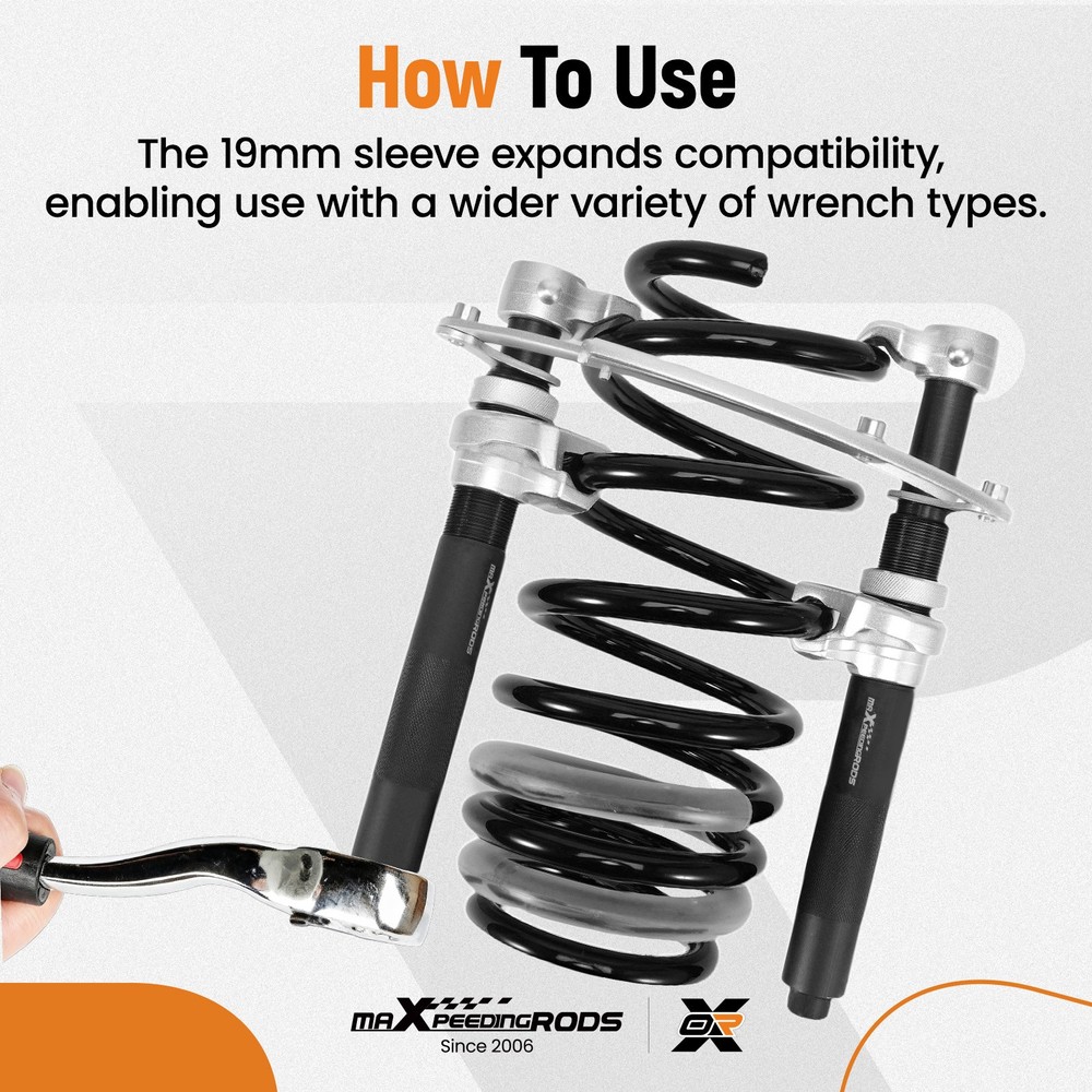 Coil Spring Compression Tool Set 2646lbs Capacity 220-310mm Adjustable 3PCS