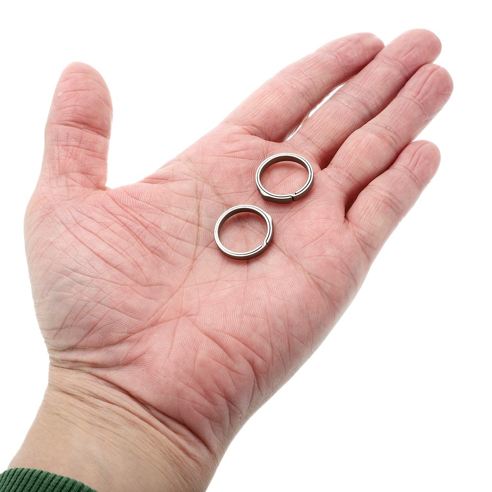 Titanium Keychain Rings, 2 Pcs 0.75-inch Split Side Pushing Key Rings, Silver
