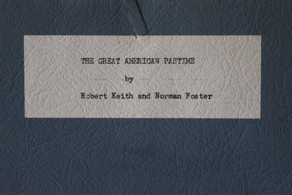 The Great American Pastime Original Screenplay Script