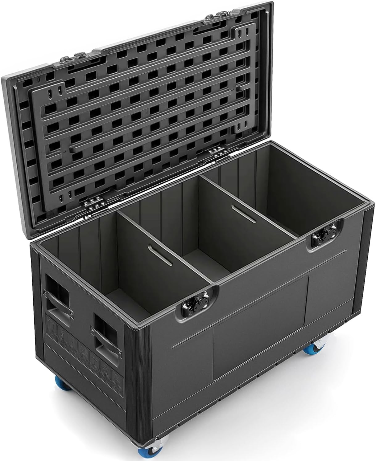 44" x 22" x 24" Utility Multipurpose Trunk ATA Road Case with Wheels and Divider