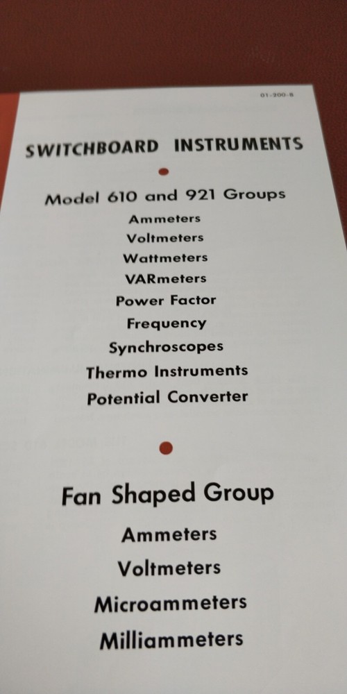 1960 ~ DAYSTROM ~ Catalog ~ Switchboard Instruments Weston