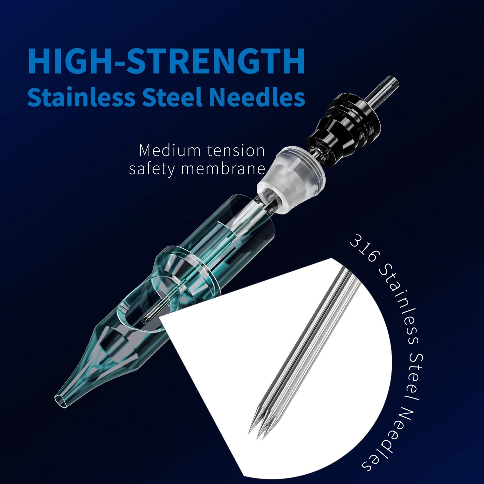 20-50Pcs Mixed Professional Sterile Tattoo Needle Cartridges Size RL RM RS M1