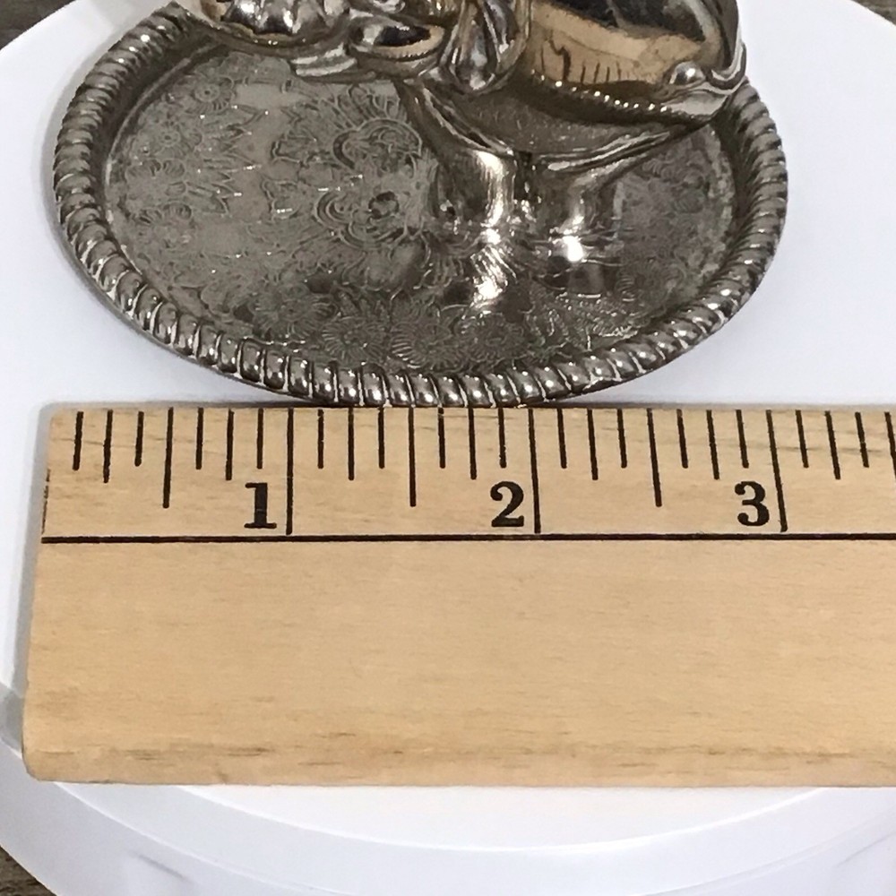 Vintage Silver-Plated Elephant Trinket Ring Holder Made in Hong Kong
