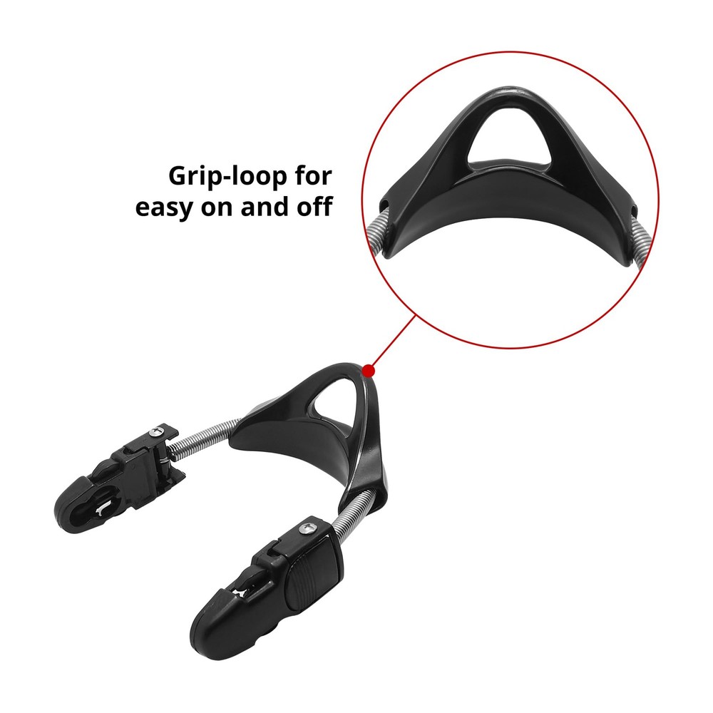 SAEKODIVE Fin Spring Straps with Quick Release Buckles for X-Large, Black