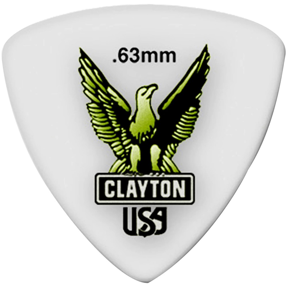6-Pack of Clayton Acetal Rounded Triangle Picks .63mm