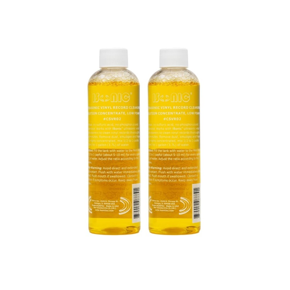 Vinyl Record Cleaning Solution Concentrate, Low Foam, CSVR02x2 (2-Pack)